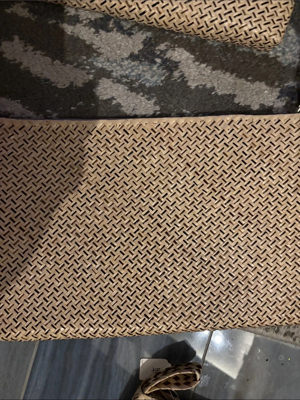 Woven Straw Zip Pouch Clutch - Natural#023 Bundle of three- NWOT
